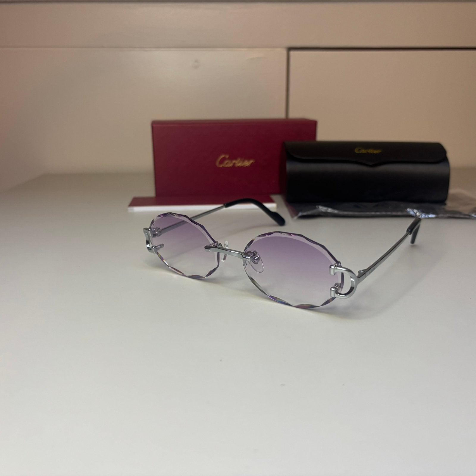 Cartier - Picadilly - Titanium (Oval/Paars/Zilver) + Toebeho, Overige merken, Paars, Ophalen of Verzenden, Zo goed als nieuw