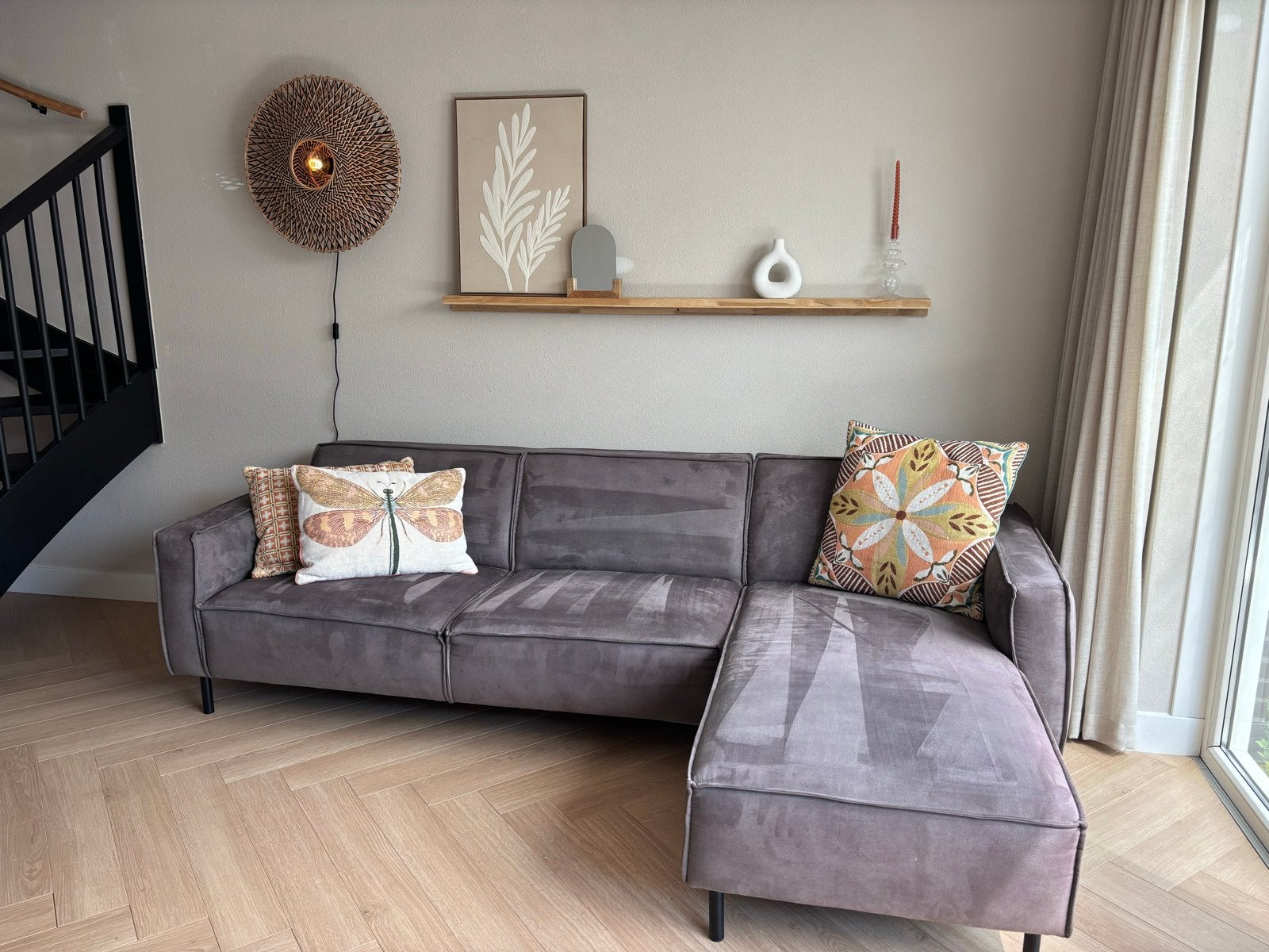Leen Bakker Umix hoekbank - 275x165x78 cm, Ophalen, 250 tot 300 cm, Gebruikt, Hoekbank