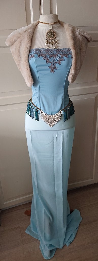 Historische Jurk met Korset en Bontkraag met asseccoires, Nieuw, Ophalen of Verzenden, Kleding, Maat 36 (S)