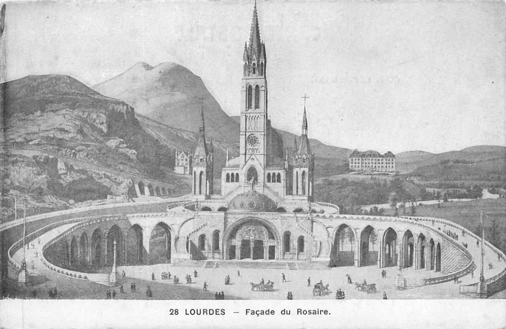 381-361-029 Lourdes Facade du Rosaire, Verzenden, Voor 1920, Frankrijk