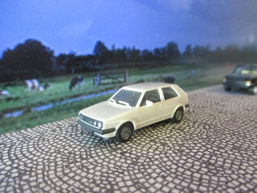 Volkswagen Golf Mk.2 GTi - Herpa metallic-wit, Ophalen of Verzenden, Zo goed als nieuw, Auto, Herpa