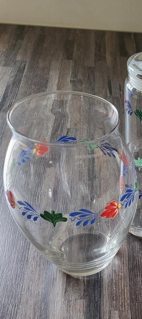 Boerenbont glazen bloemenvaas, Huis en Inrichting, Keuken | Servies, Ophalen of Verzenden, Glas, Boerenbont