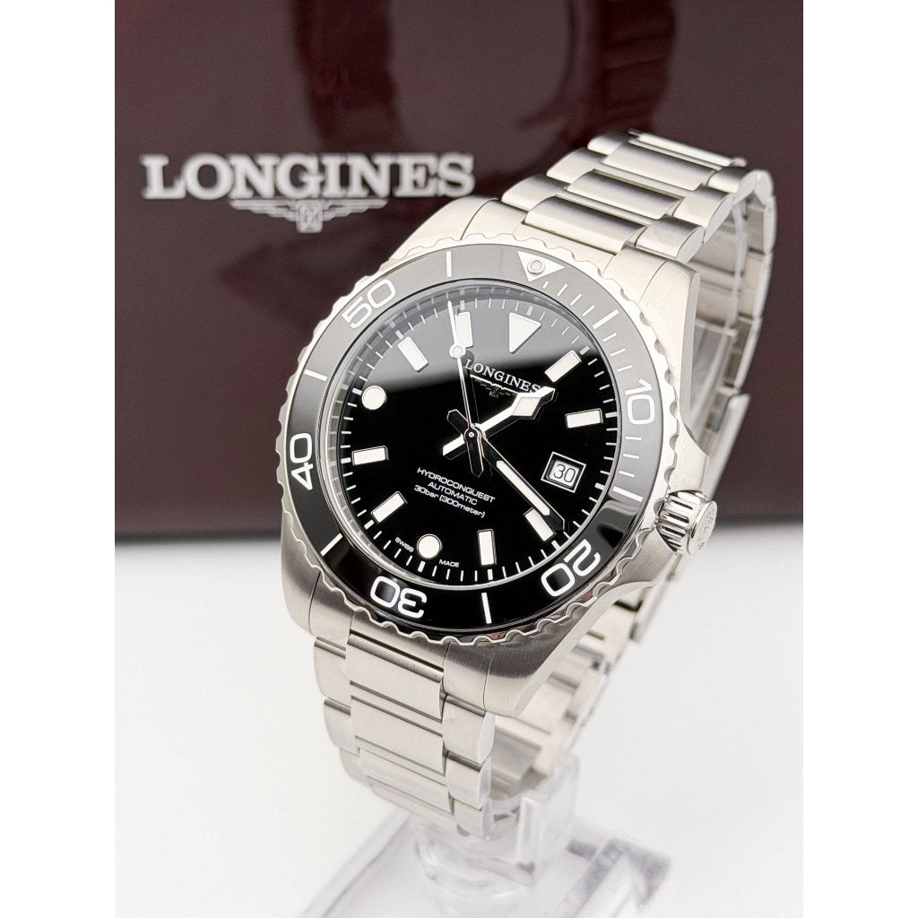 Longines HydroConquest 2026 Automatic Zwart 42mm 1x VOORRAAD, Overige merken, Staal, Staal, Polshorloge