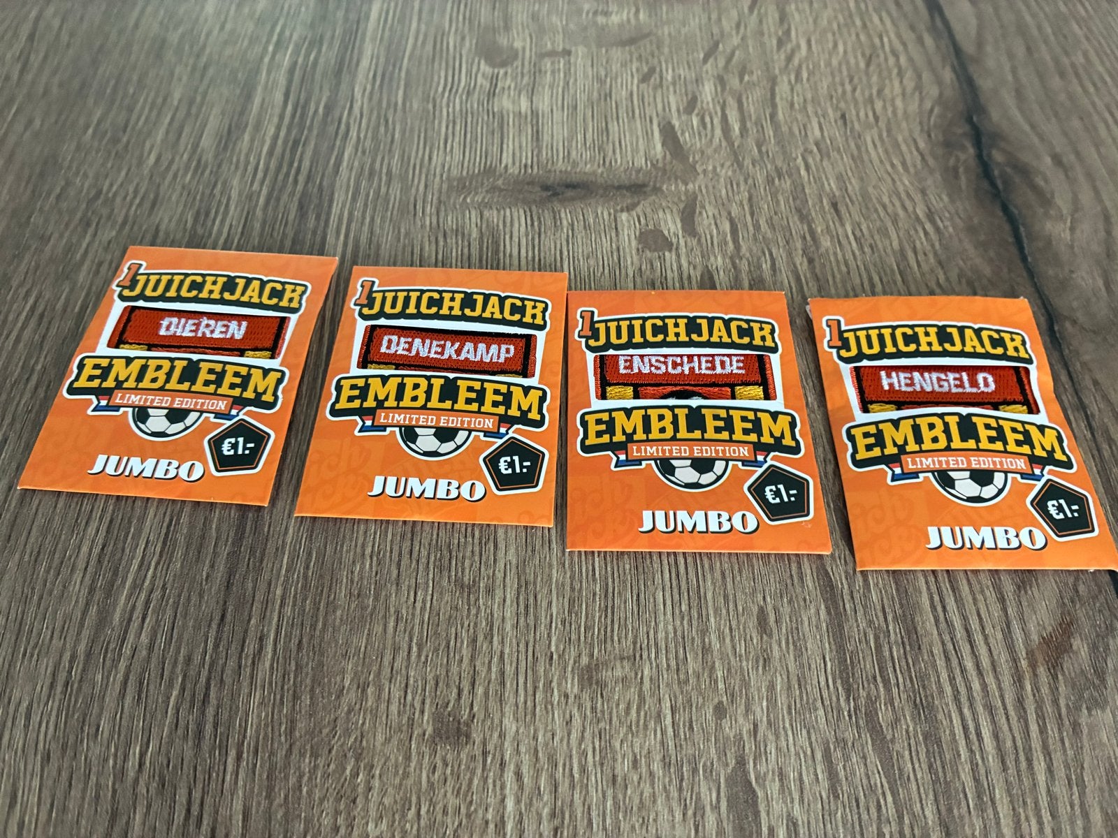 JuichJack Emblemen Limited Edition Jumbo - 4 stuks, Ophalen of Verzenden, Zo goed als nieuw, Overige sporten, Poster, Plaatje of Sticker