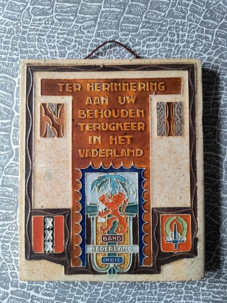 Westraven tegel Terugkeer vaderland Indië ganger KNIL, Ophalen of Verzenden