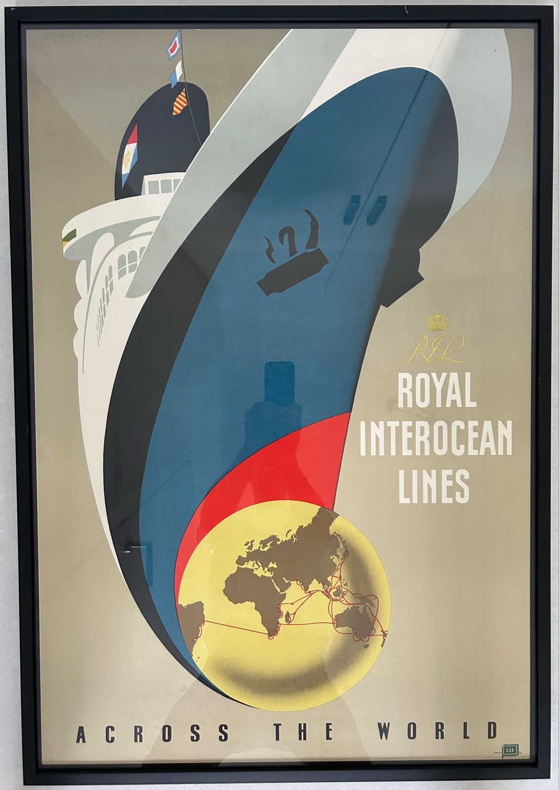 Origineel vintage affiche uit circa 1955 door Reyn Dirksen!, Ophalen, Met lijst, Deurposter of groter, Overige onderwerpen