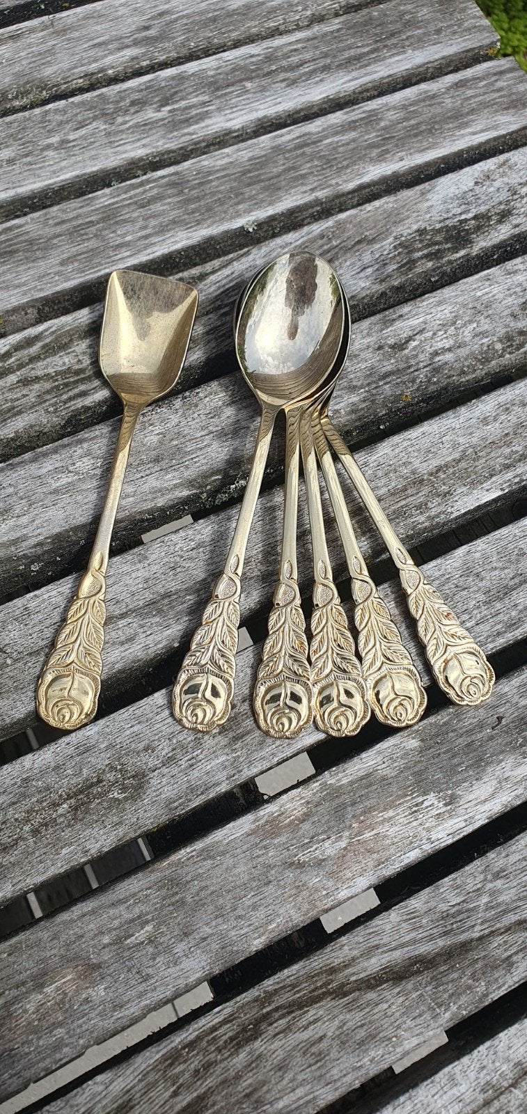 Vintage Echt Vergoldet Lepelset - Goudkleurige Rozen, Ophalen of Verzenden