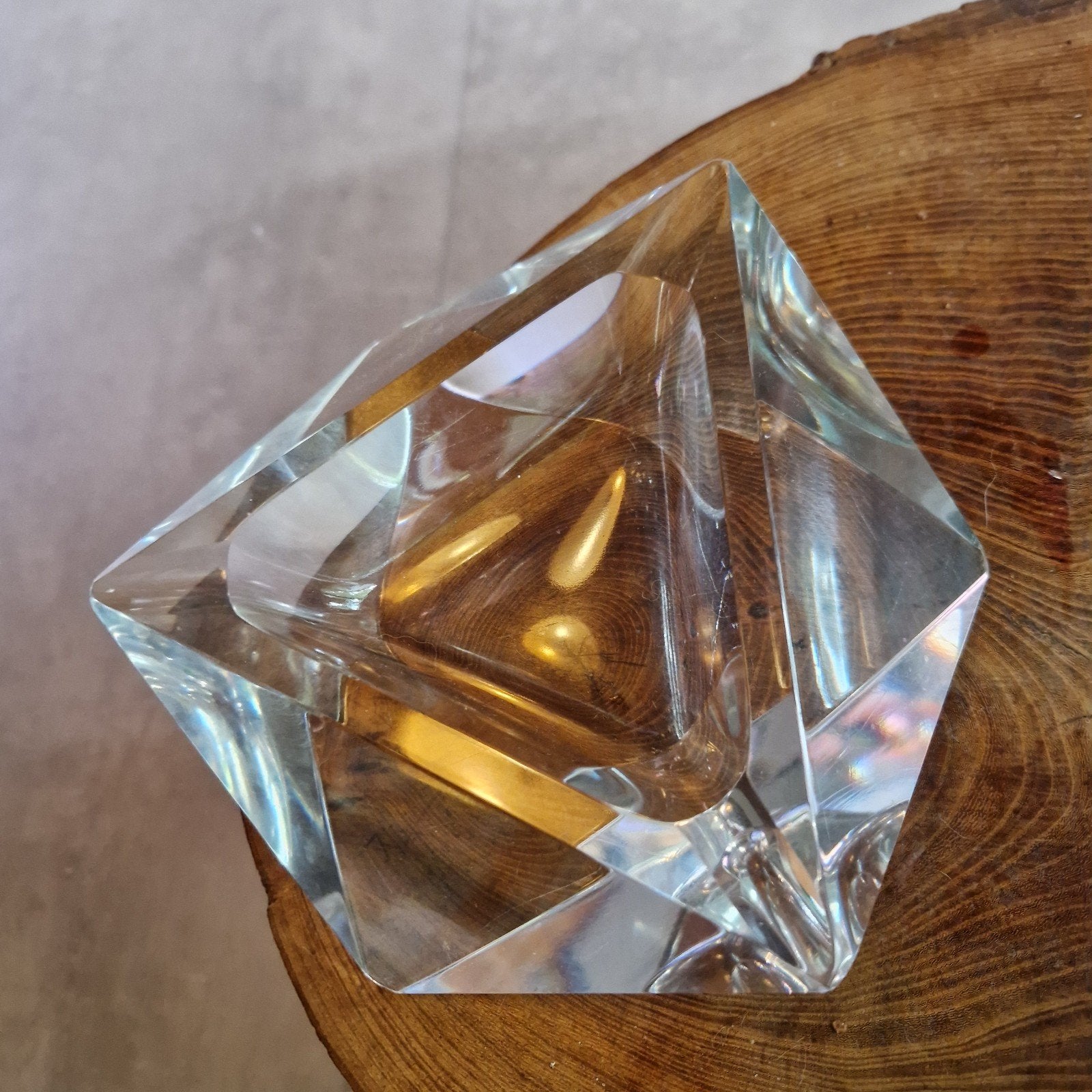 vintage kristallen asbak kristal Murano stijl, Ophalen of Verzenden