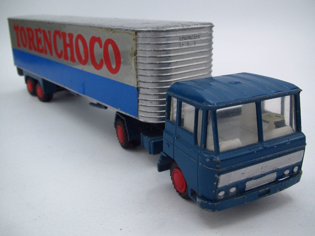 Lion car - DAF 2600 Model '' TorenChoco '' 1:50, Ophalen of Verzenden, Gebruikt, Bus of Vrachtwagen, Lion Toys