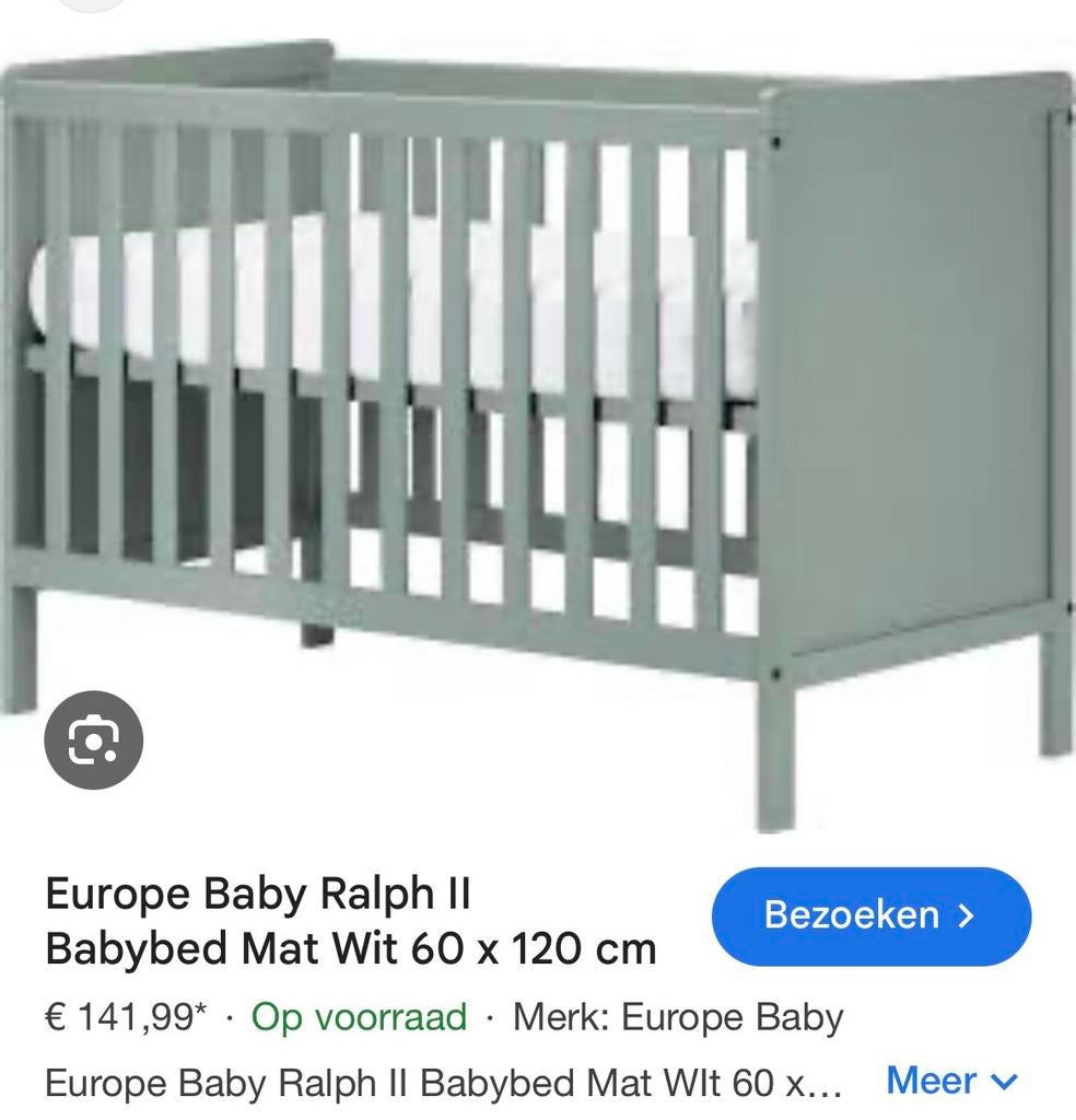Ledikant zeegroen (120x60cm), Kinderen en Baby's, Babywiegjes en Ledikanten, Ophalen of Verzenden, Zo goed als nieuw, Ledikant