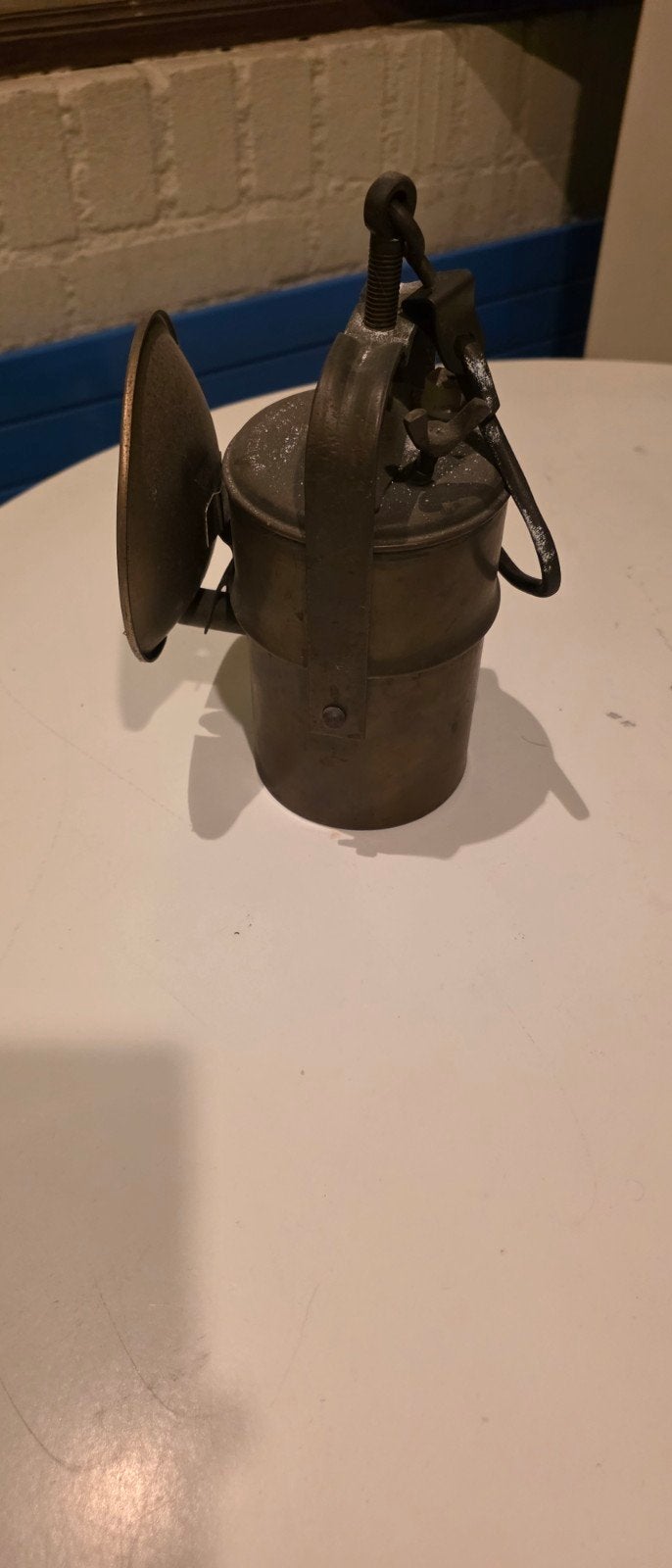 Antieke mijnlamp - Karbidlamp, Antiek en Kunst, Ophalen of Verzenden