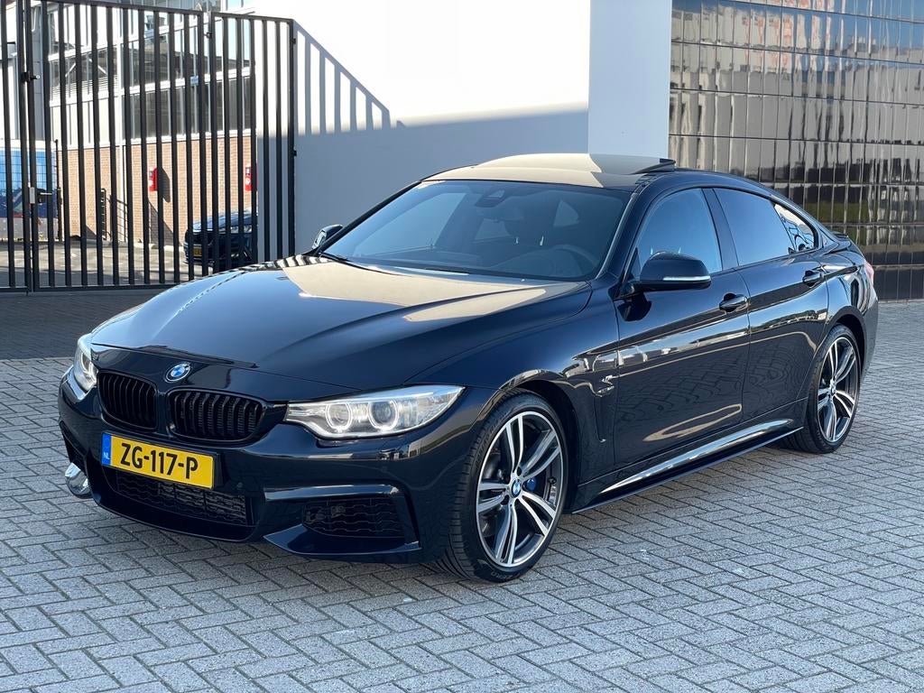 BMW 435i F36 3.0 Gran Coupé 2014 M-sportpakket Carbonschwarz, Auto's, Euro 5, Zwart, 4-Serie, Blauw