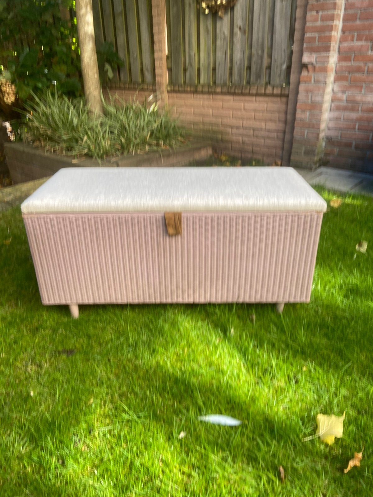 Bankje opbergkist Loyd Loom, Tuin en Terras, Ophalen, Zo goed als nieuw