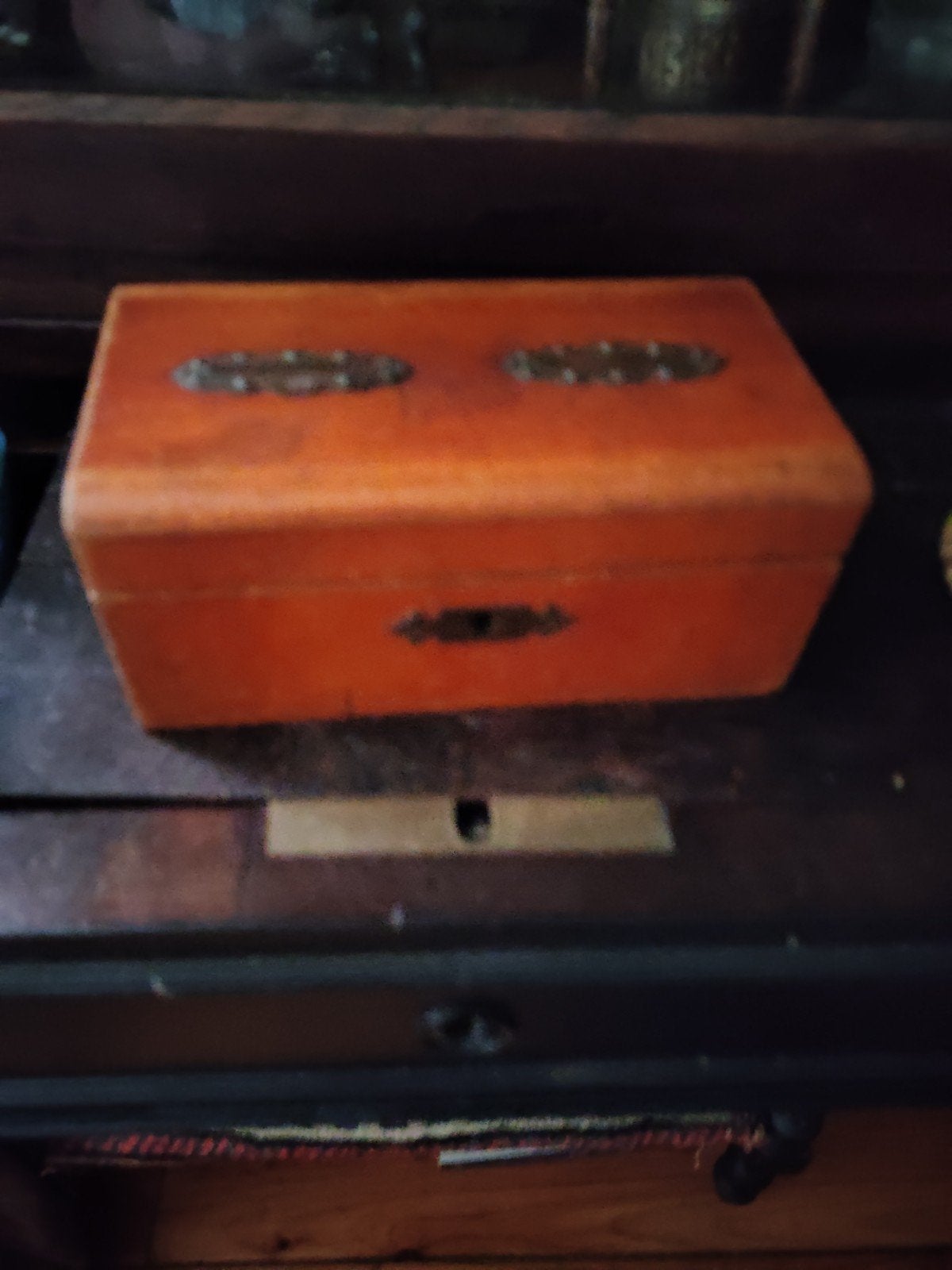 Antieke spaarpot, hout, Ophalen of Verzenden