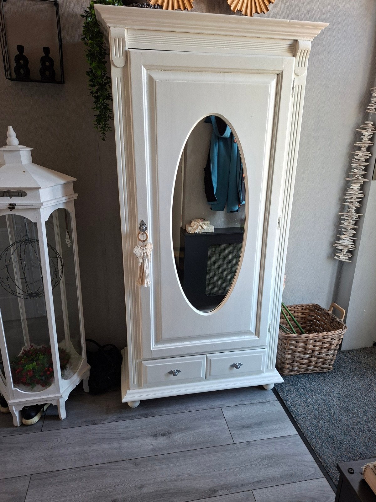 Legkast met spiegeldeur en lades, Ophalen, Gebruikt, Met lade(s), 50 tot 100 cm