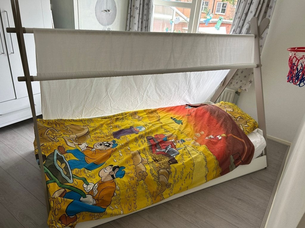 Totem bed kind 90x200, Ophalen, 90 cm, Eenpersoons, Wit