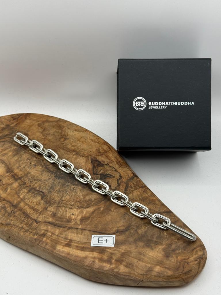 “BARBARA LINK” buddha to buddha 22cm• Maat: E+ “GEPOLIJST”, Ophalen of Verzenden, Zo goed als nieuw, Zilver, Zilver