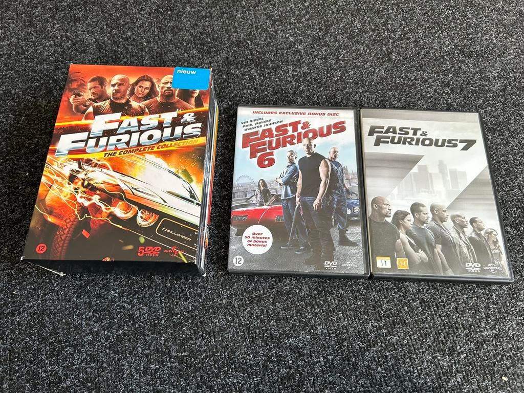 The fast and the furious 1 t/m 5 + 6 en 7 op dvd, Cd's en Dvd's, Dvd's | Actie, Vanaf 12 jaar, Ophalen of Verzenden, Gebruikt