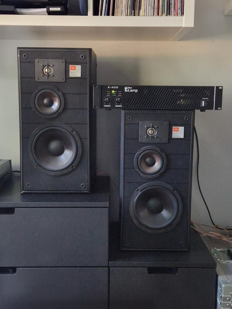 2x vintage JBL TLX 16 speaker incl. bijpassende versterker, Ophalen, Gebruikt, JBL, 120 watt of meer