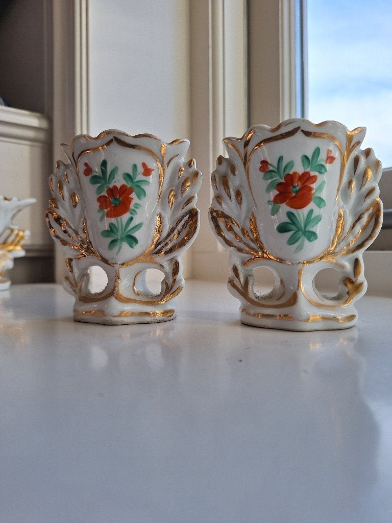 Bruidsvazen - Waaiervazen set van 2 handbeschilderd, Ophalen of Verzenden