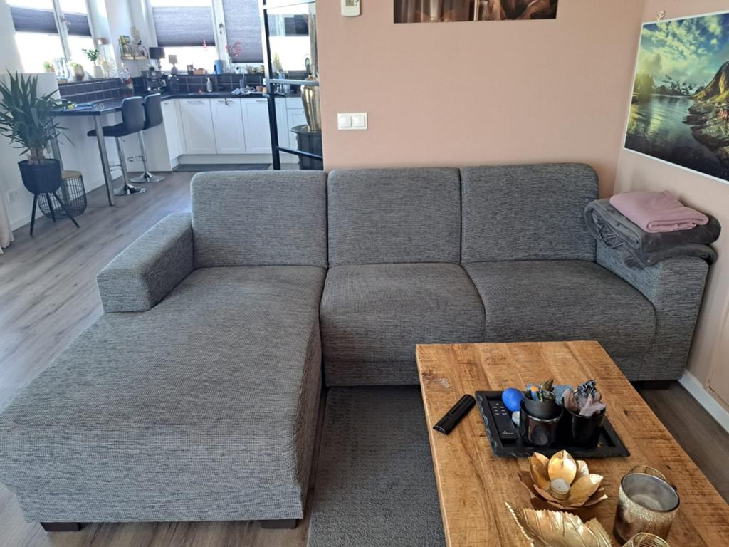 Hoekbank, Huis en Inrichting, Ophalen, Hoekbank, Zo goed als nieuw, Stof