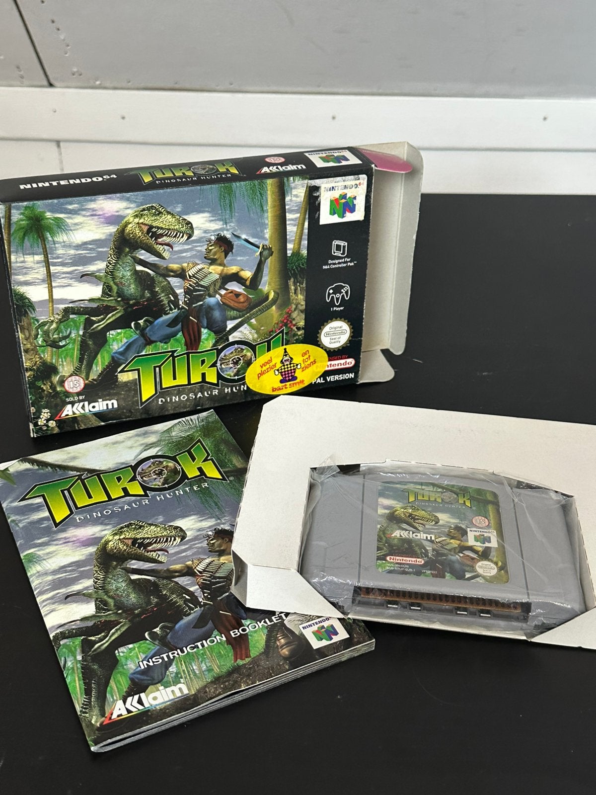 Turok: Dinosaur Hunter – Nintendo 64 N64 – Doos + Boekje, 1 speler, Ophalen of Verzenden, Gebruikt, Shooter
