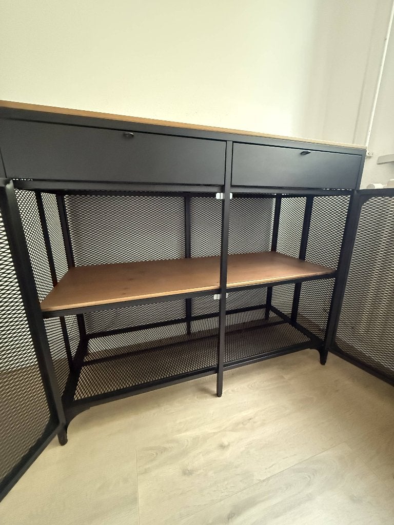 IKEA FJÄLLBO TV-meubel/dressoir met lades en gaasdeuren, Ophalen, Zo goed als nieuw