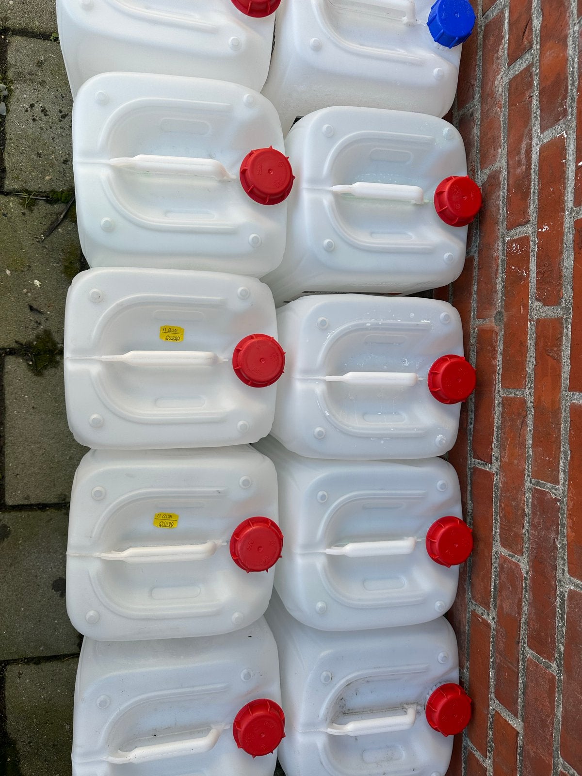 Jerrycans 25 liter - Wit met rode dop, Ophalen of Verzenden, Nieuw
