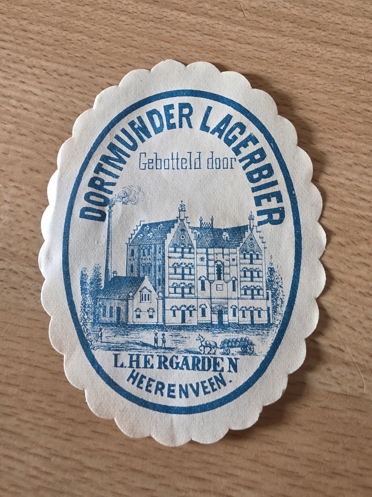 Etiket bier Dortmunder lagerbier Hergarden Heerenveen, Verzamelen, Ophalen of Verzenden, Nieuw, Overige typen, Overige merken