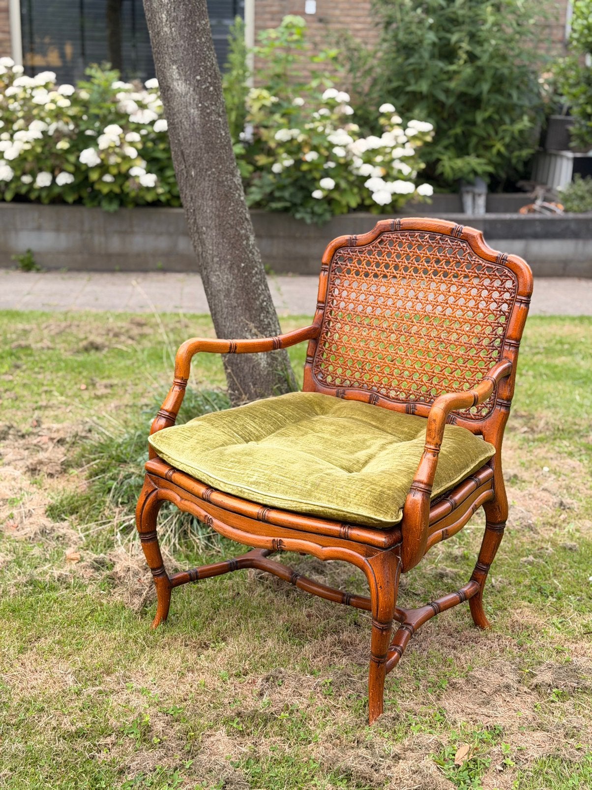 Vintage rotan fauteuil - Bamboo, Ophalen of Verzenden