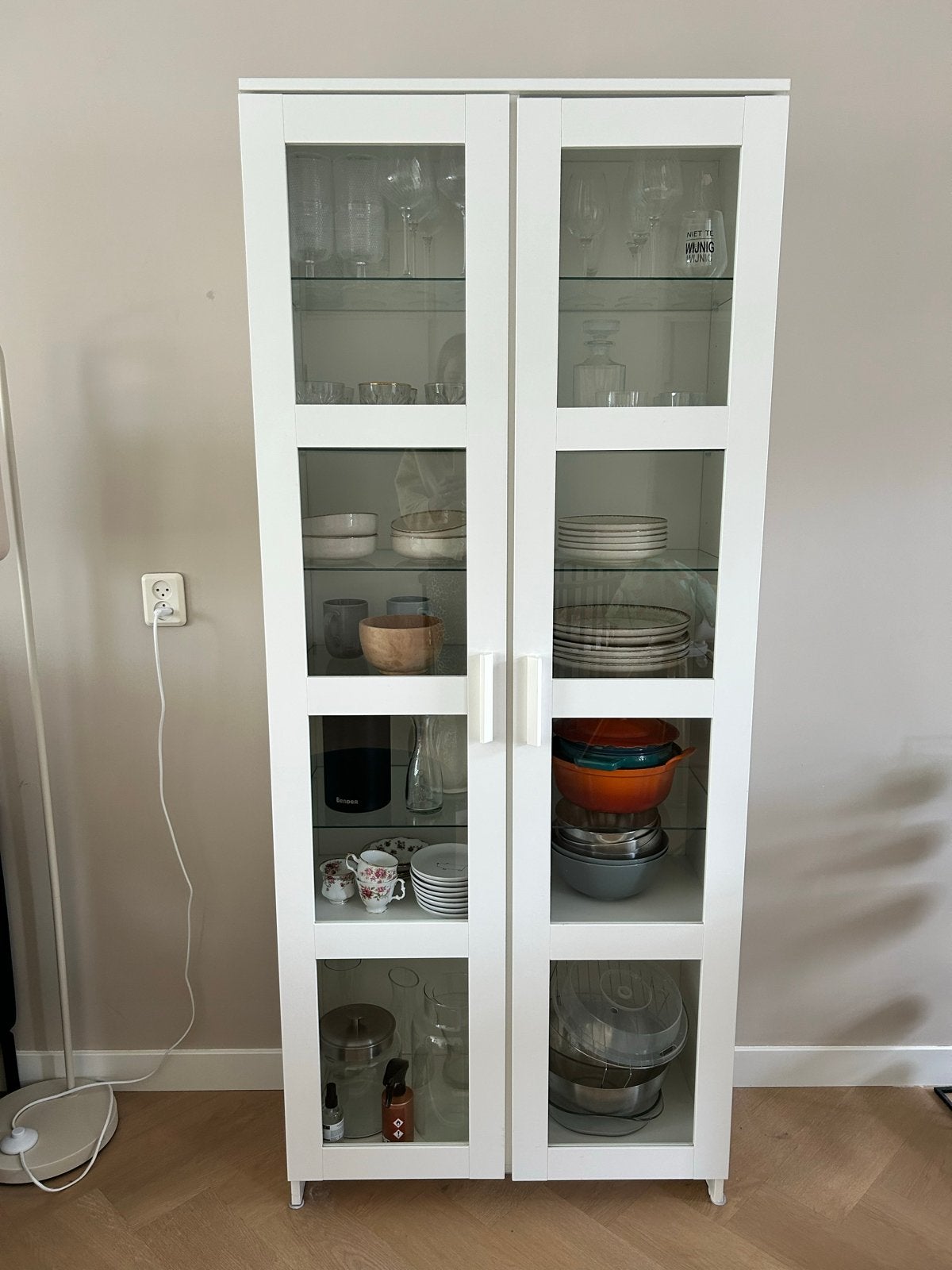 IKEA Vitrinekast met glazen planken, Ophalen, Gebruikt, 50 tot 100 cm, Glas