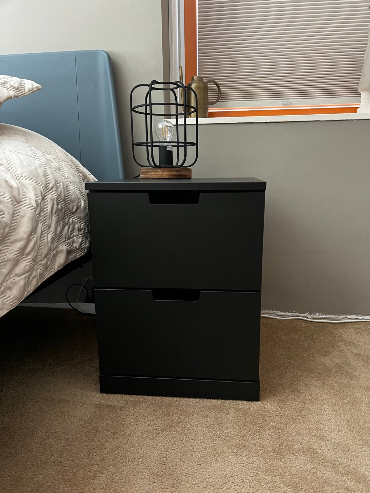 2x IKEA Nordli nachtkastjes, antraciet, 40x54x47 cm, Ophalen, Minder dan 45 cm, 55 tot 70 cm, Zo goed als nieuw