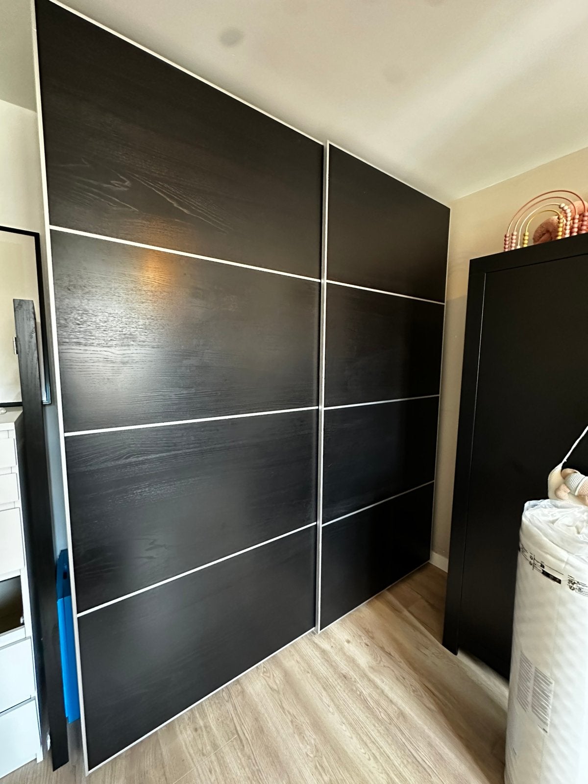 Ikea PAX kledingkast met schuifdeuren zwart, Ophalen, Gebruikt, 200 cm of meer, 50 tot 75 cm