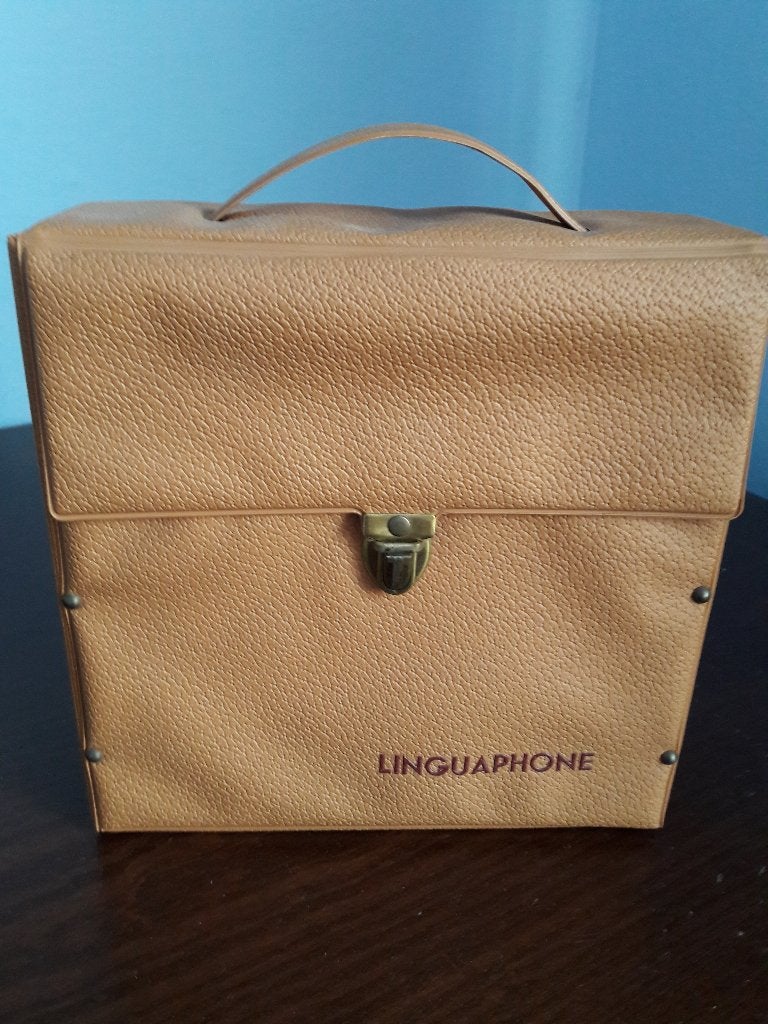 vintage platenkoffer Linguaphone cursus Engels met platen, Ophalen of Verzenden, Gebruikt