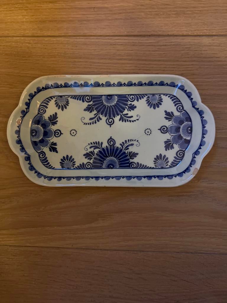 Antieke Delfts Blauwe Schaal - Handgeschilderd Hollands Pors, Ophalen