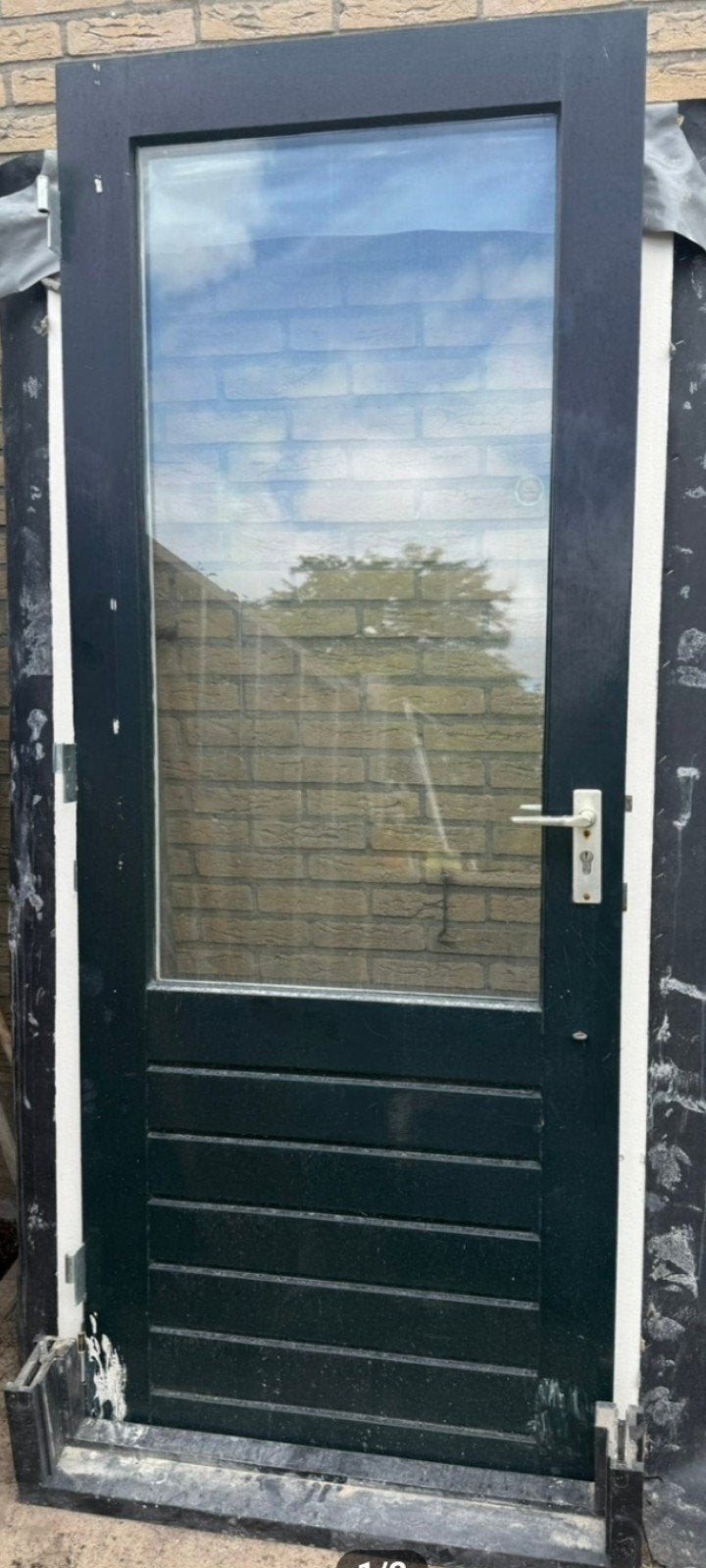 Tekoop  2 x achter deur met kozijn, Ophalen, Gebruikt, 80 tot 100 cm, 215 cm of meer