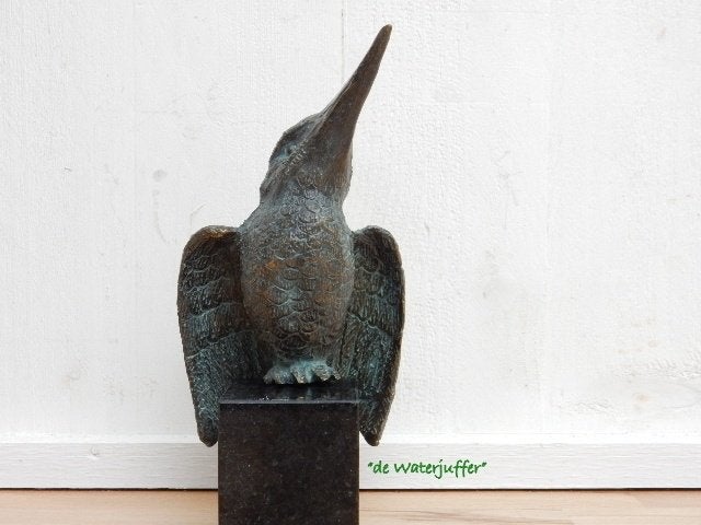 142* bronzen IJsvogel (Boven €75 geen verzendkosten), Tuin en Terras, Ophalen of Verzenden, Nieuw, Overige materialen, Dierenbeeld
