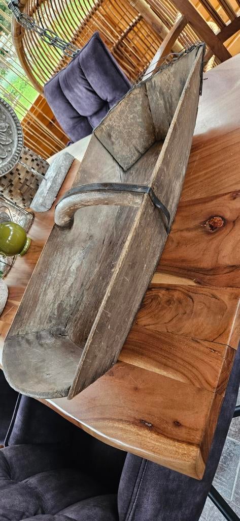Grote landelijke houten bak met losse plankjes, Ophalen
