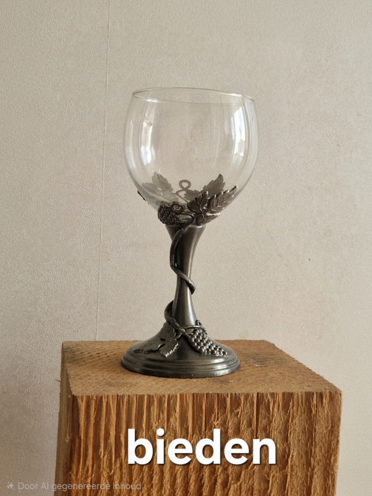 Wijnglas met tin, Ophalen