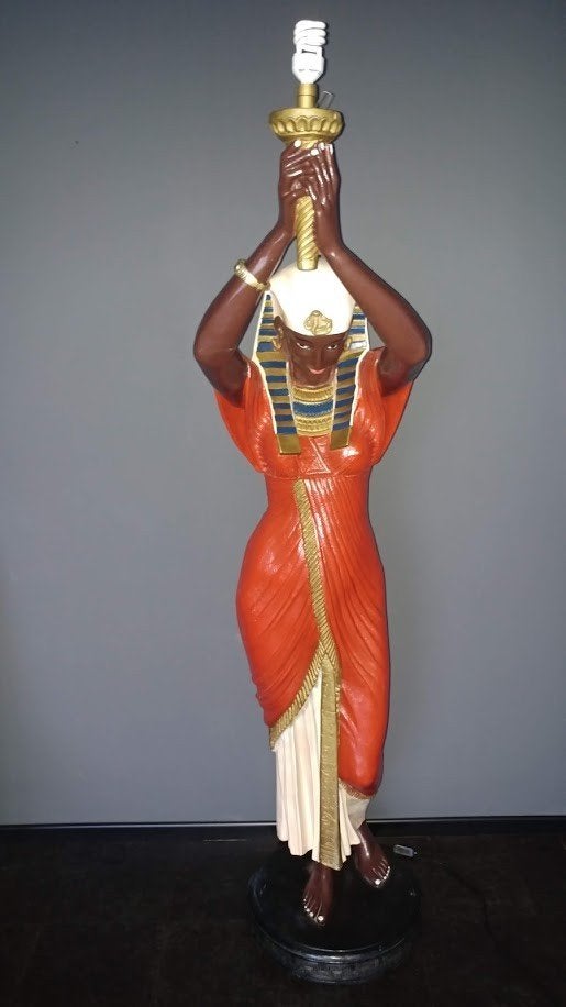 Vintage decoratieve Cleopatra-beeldlamp, Ophalen, Zo goed als nieuw, Overige typen