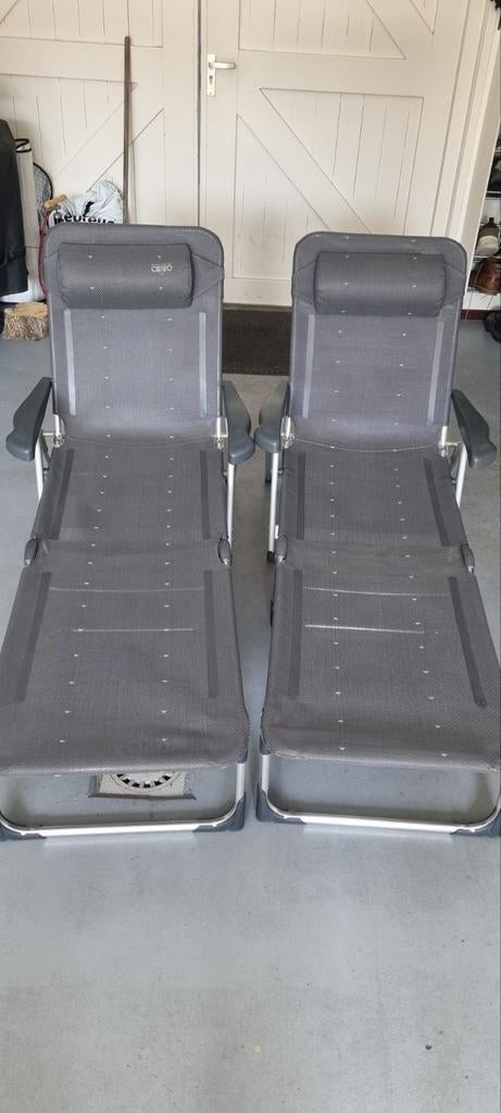 CRESPO relax lig/zitstoelen, Tuin en Terras, Ophalen, Zo goed als nieuw, Aluminium, Verstelbaar