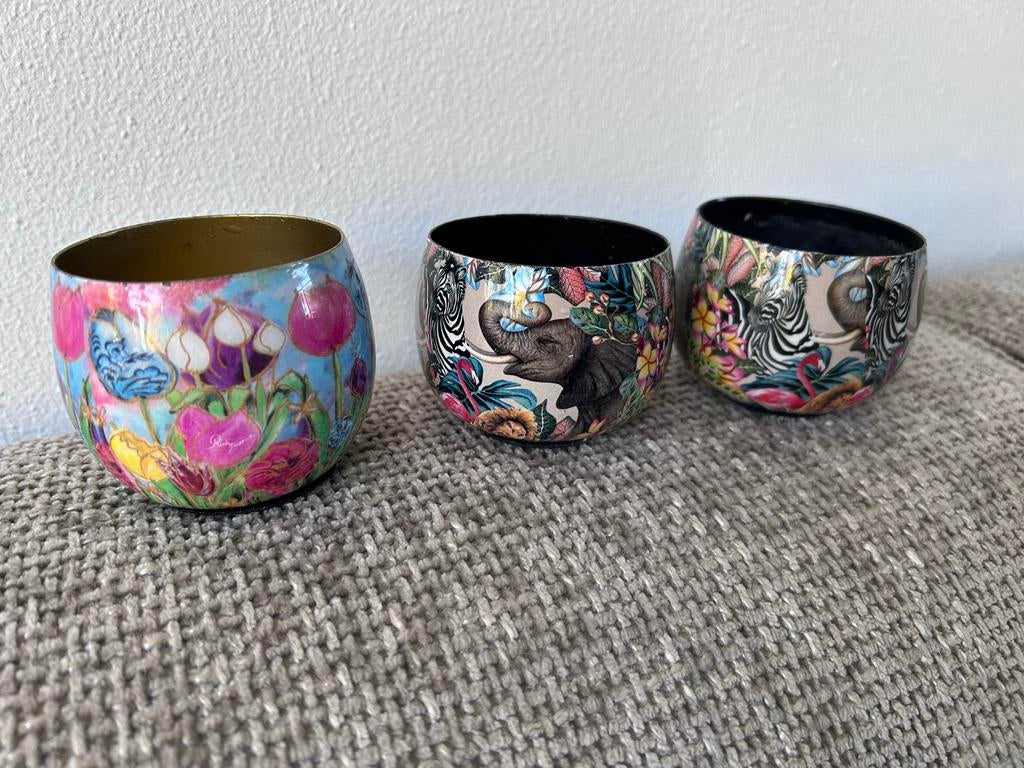 Decoratieve Waxinelichthouders waxine Set van 3, Huis en Inrichting, Woonaccessoires | Kandelaars en Kaarsen, Overige materialen