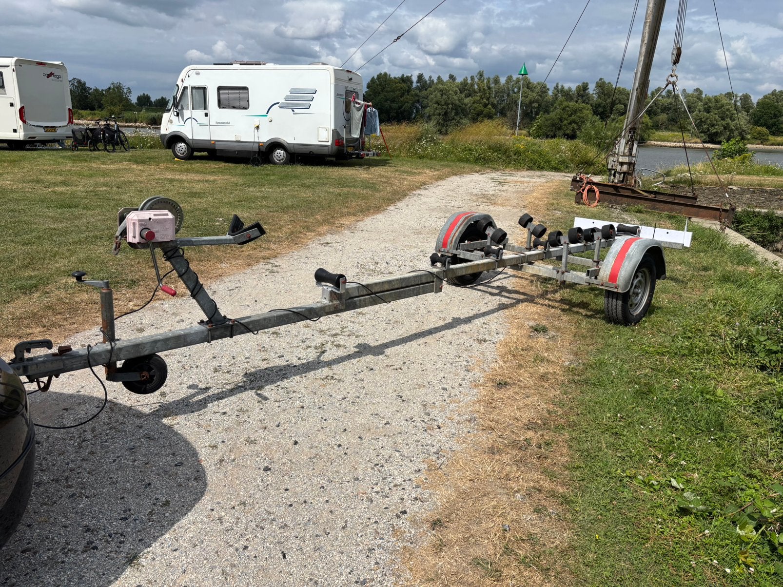 Kantelbare boottrailer 750 kg, Watersport en Boten, Boottrailers, Minder dan 1500 kg, Gebruikt, Kantelbaar, Minder dan 6 meter
