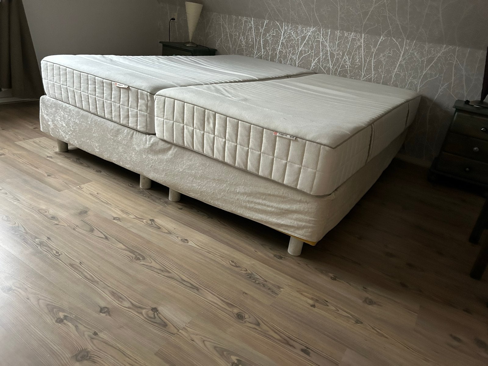 Boxspring 180x200 cm - gebruikt, kan nog een ronde mee, Ophalen, Gebruikt, Tweepersoons, 180 cm