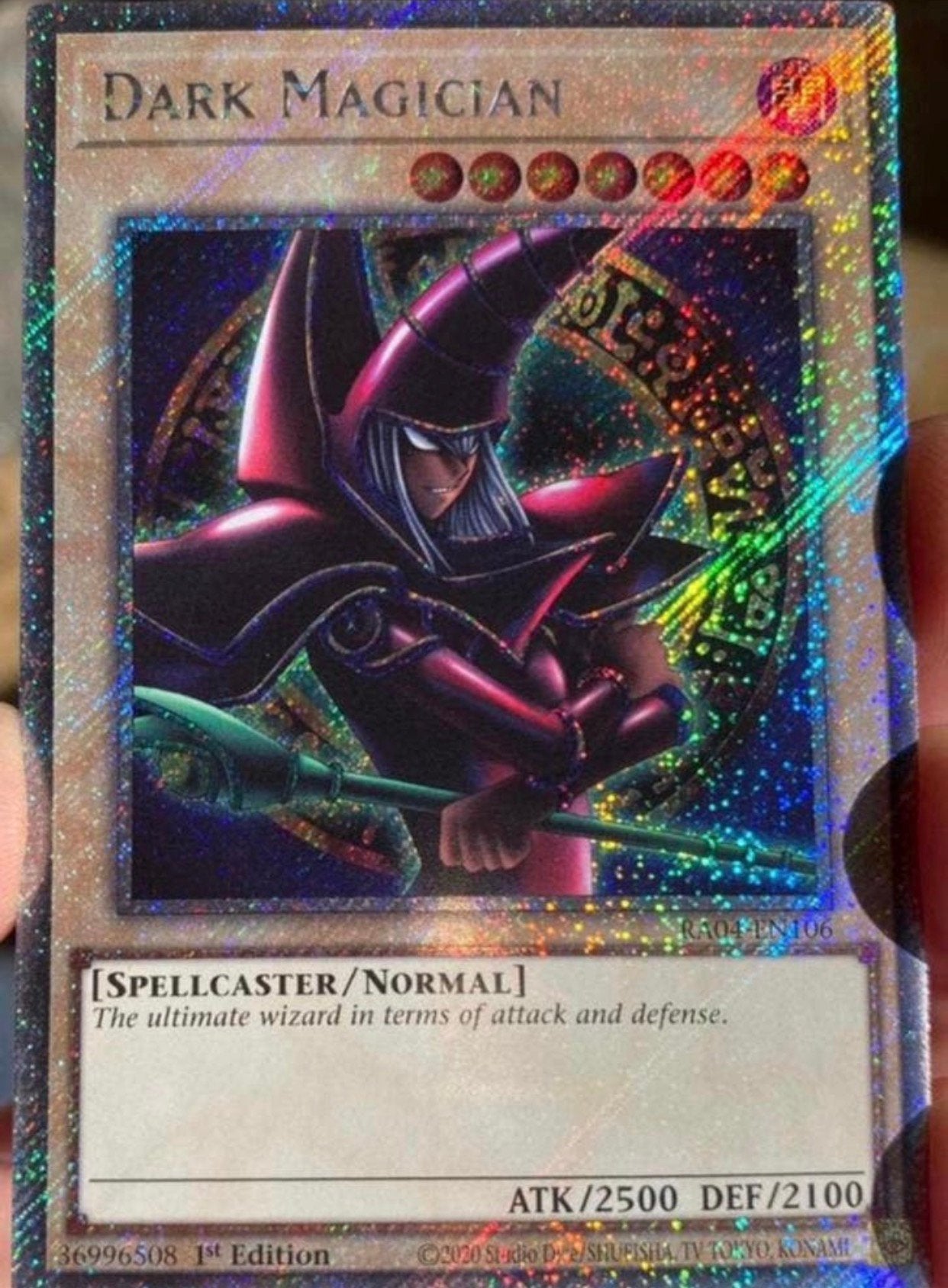 Yu-Gi-Oh! Alternate Dark Magician RA04 1st Edition !, Ophalen of Verzenden, Zo goed als nieuw, Losse kaart, Foil