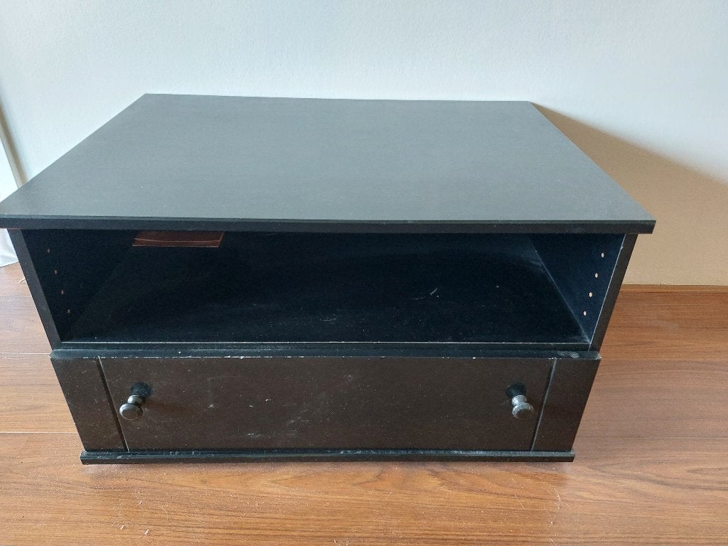 Zwart tv meubel, Huis en Inrichting, Kasten | Televisiemeubels, Ophalen, Gebruikt, 50 tot 100 cm, Minder dan 100 cm
