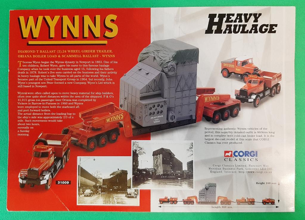 Corgi Folder WYNNS modellen, Overige merken, 1:32 tot 1:50, Overige typen, Ophalen of Verzenden