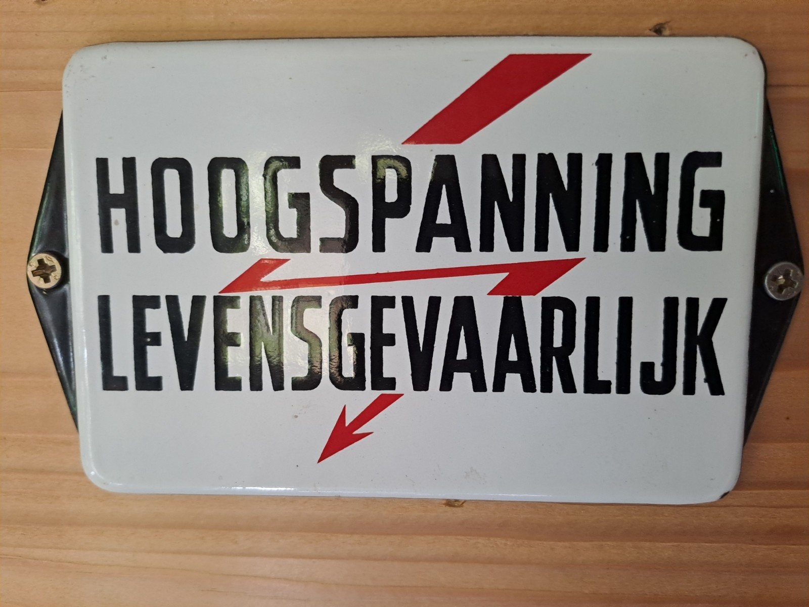 Super mooi oud emaille deurpostje, Verzenden, Gebruikt, Reclamebord
