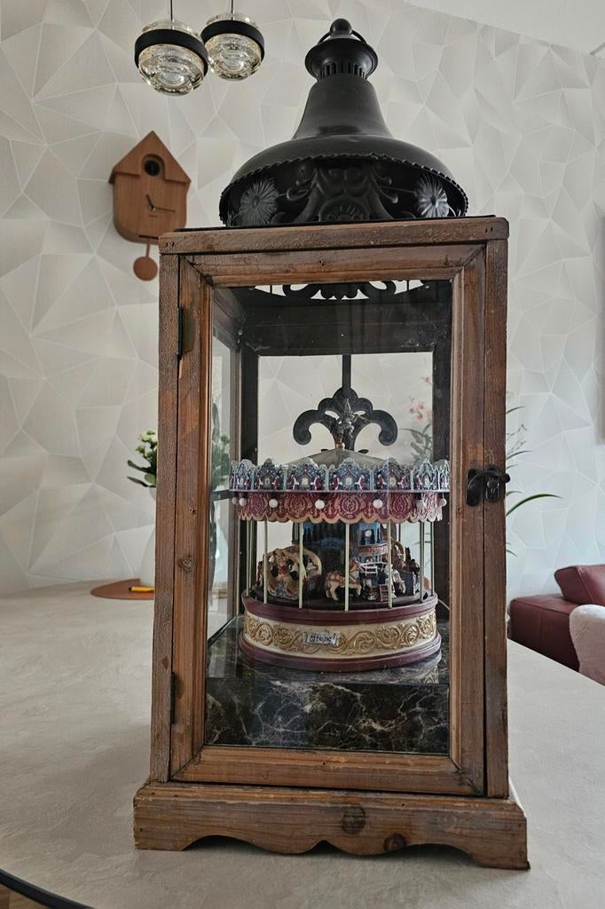Anton Pieck carrousel in lantaarn, Huis en Inrichting, Kasten | Vitrinekasten, Ophalen, 25 tot 50 cm, 50 tot 100 cm, Minder dan 100 cm