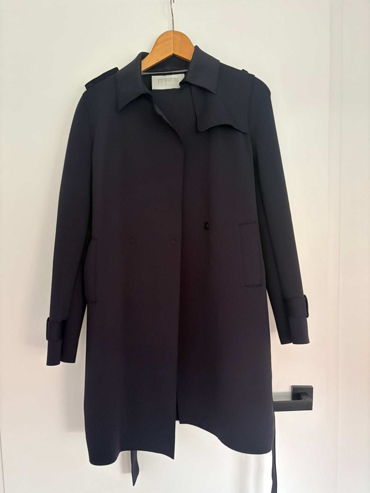 Donkerblauwe trenchcoat mantel jas Harris Wharf Pauw S IT42, Kleding | Dames, Ophalen of Verzenden, Zo goed als nieuw, Maat 36 (S)